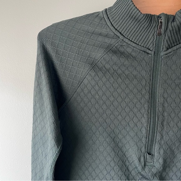 Lululemon Rest Less 1/2 Zip Pullover Deep Ivy Green Seamless Running Quilted - Picture 7 of 10